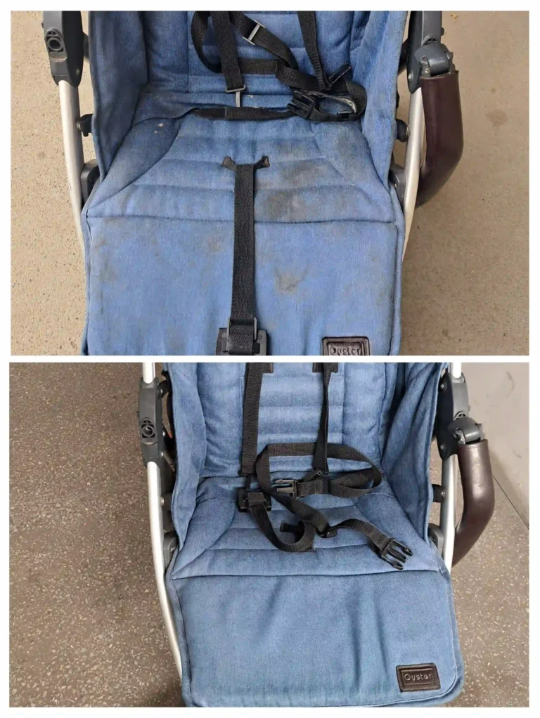 efekt czyszczenia wózka spacerówki